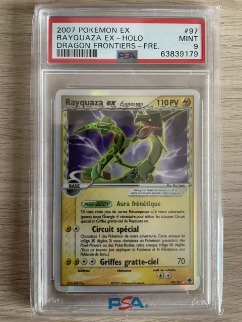 Carte Pokémon Rayquaza Ex 97/101 Île des Dragons FR PSA 9 - Pop 3 🔥🐍