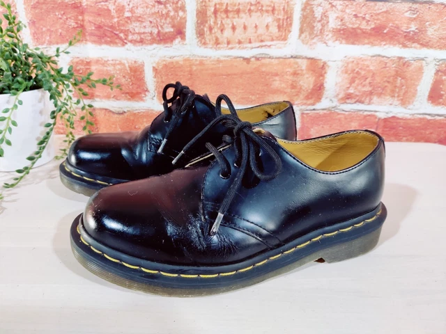 DR. MARTENS AIRWAIR Uk 3 Eu 36 Black Leather Lace Up Casual Work Shoes Unisex 29.99 PicClick UK