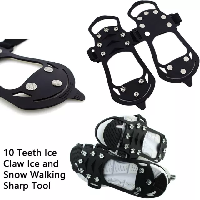 Anti Non Slip Ice Grippers Snow Grips Studs For Shoes & Boots Outdoor Climbing