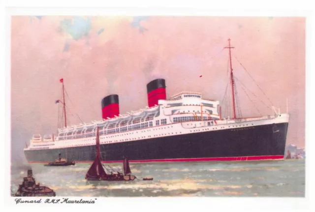 Nuovo Cartolina Cunard RMS Mauretania, Barca, Navicella 00L