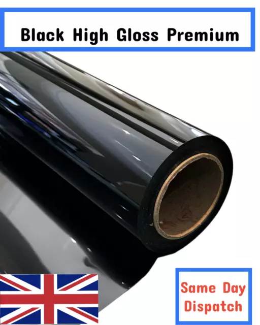 Black Gloss Vinyl Car Wrap Film Self Adhesive Sticker Air Bubble Free