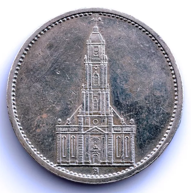 Alemania - III Reich. 5 Marcos 1934 A. Berlín. Plata 13,8 g.