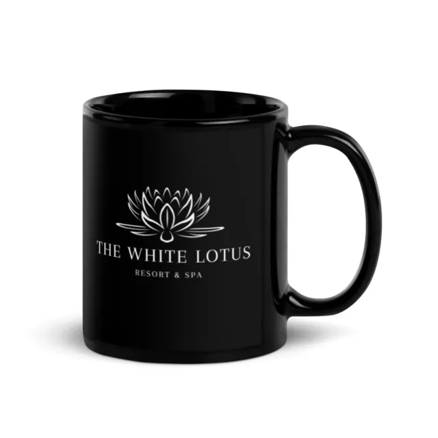 White Lotus Resort and Spa black coffee mug Sicily Maui, Ceramic 11oz or 15 oz