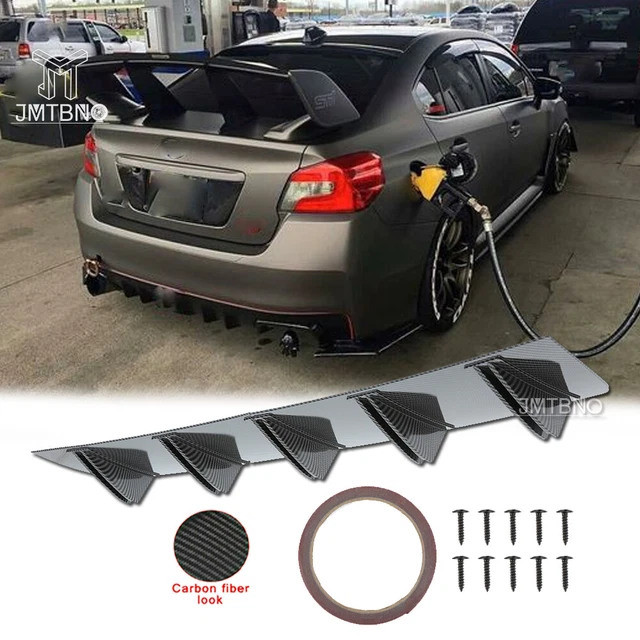 For Subaru Impreza WRX STI Car Rear Diffuser Bumper Fin Spoiler Lip Carbon Fiber