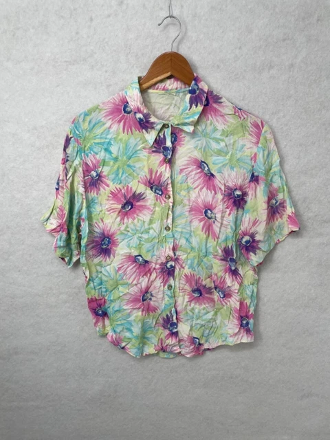 Camicia donna vintage pastello design floreale taglia media