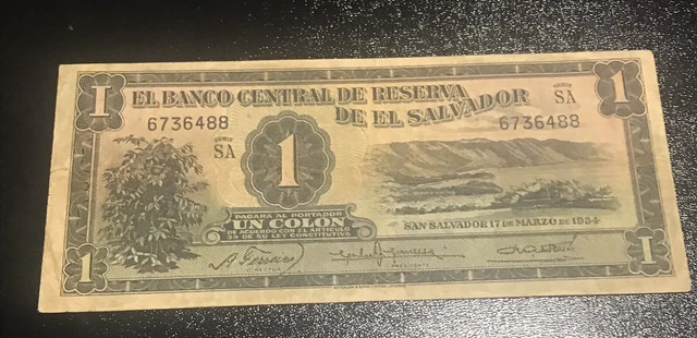 El Salvador 🇸🇻 Un Colon 1954