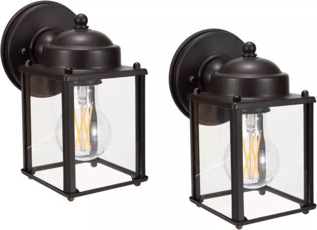 LIT-PaTH Outdoor Wall Lantern, Wall Sconce as Porch Lighting Fixture, E26 Medium