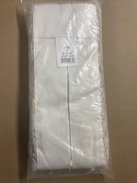 Cotton Industrial Dust Mop Head 5" x 48" White, M485SP
