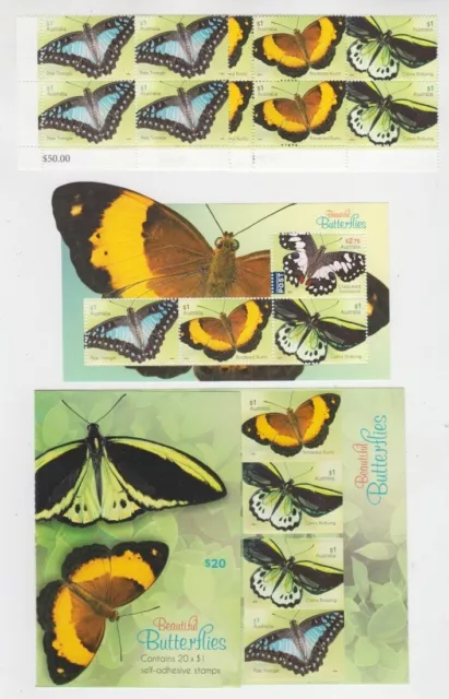 2016 Beautiful Butterflies Muh Stamps & Minisheet (Jd6654)