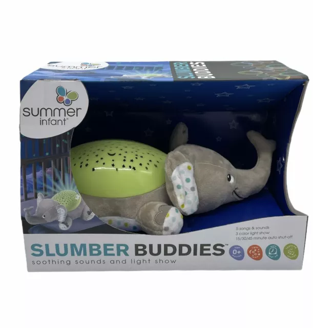 Summer Infant Slumber Buddies Gray Elephant Soothing Sounds and Light Show New
