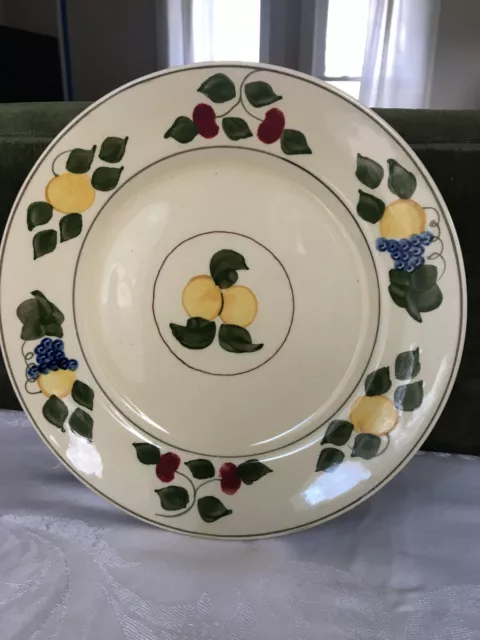 Vintage ADAMS Titian Ware 673892 Luncheon Plate Hand Painted Fruit Royal Ivory