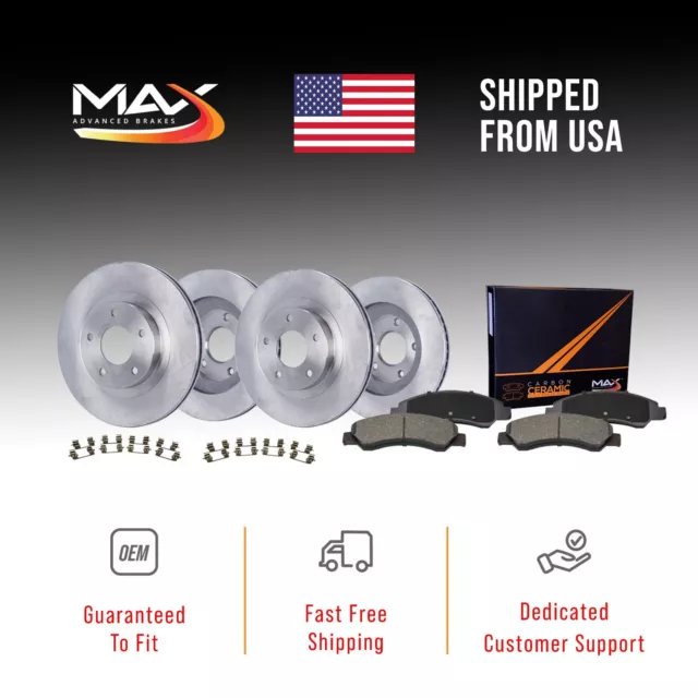 FRONT & REAR Brake Rotors + Ceramic Pads for 2014 2015 20162021 Jeep