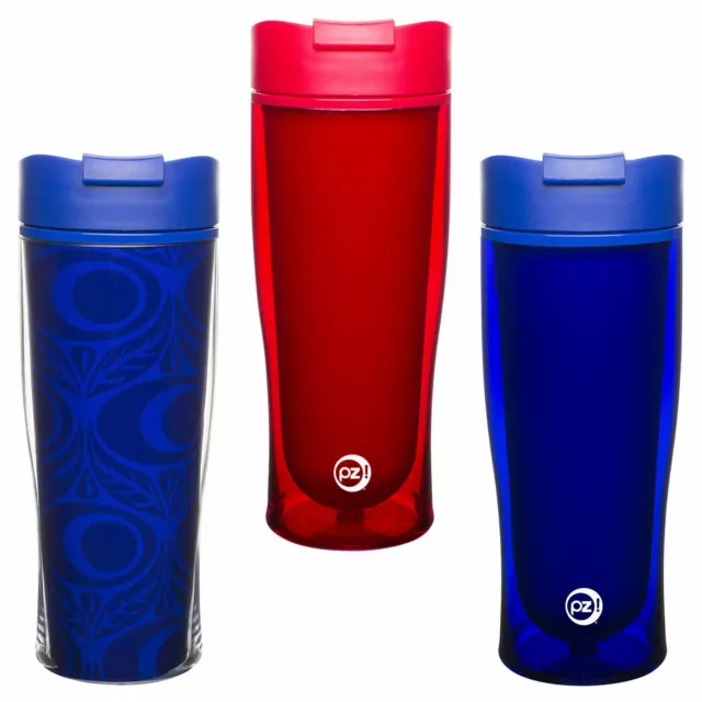 Zak! 15oz Cruise BPA Free Plastic Insulated Hot Cold Tumbler With Flip Top Lid