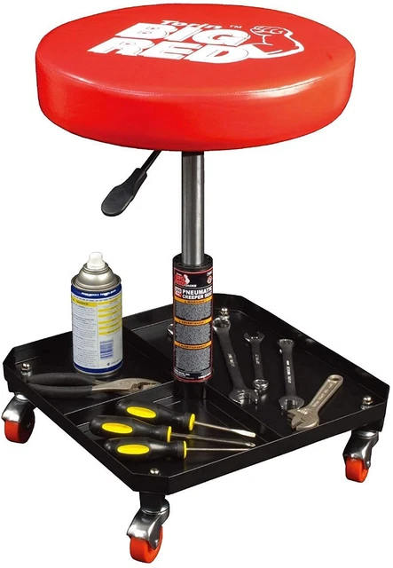 Rolling Pneumatic Creeper Stool Garage Workshop Seat 360-degree Swivel Casters