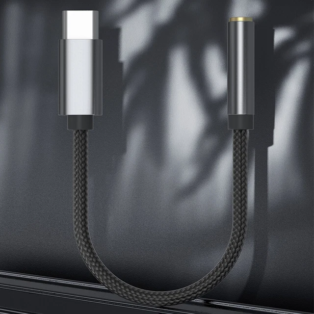 Type-C To 3.5mm Headphone Jack Adapter Hi-Fi Audio Dongle Cable Cord Convenient