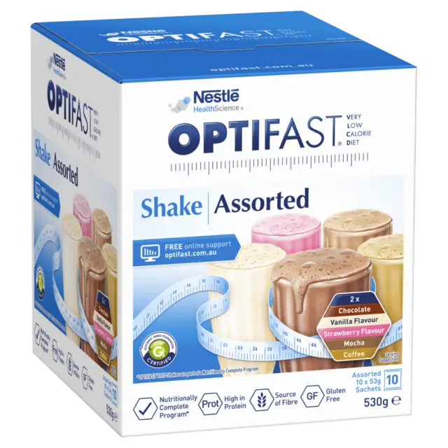 Optifast VLCD Shake Assorted 10 x 53g (530g) Sachets Low Calorie Diet Shakes