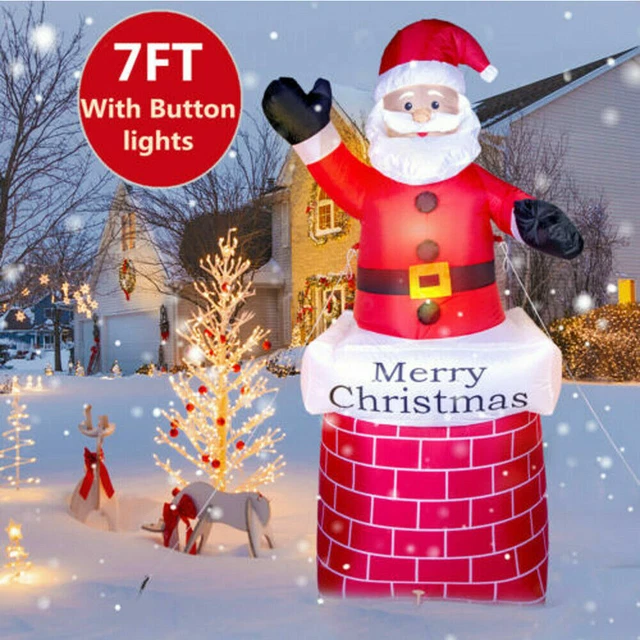 Weihnachtsmann Schneemann aufblasbar Nikolaus Santa Claus Weihnachtsdeko LED