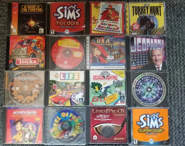 LOT OF 16 Vintage CDROM PC Games 90s2000s. Star Wars, The SIMS, Life