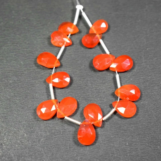 AAA++ Belle cornaline orange à facettes en forme de poire Briolette 19,20 ct