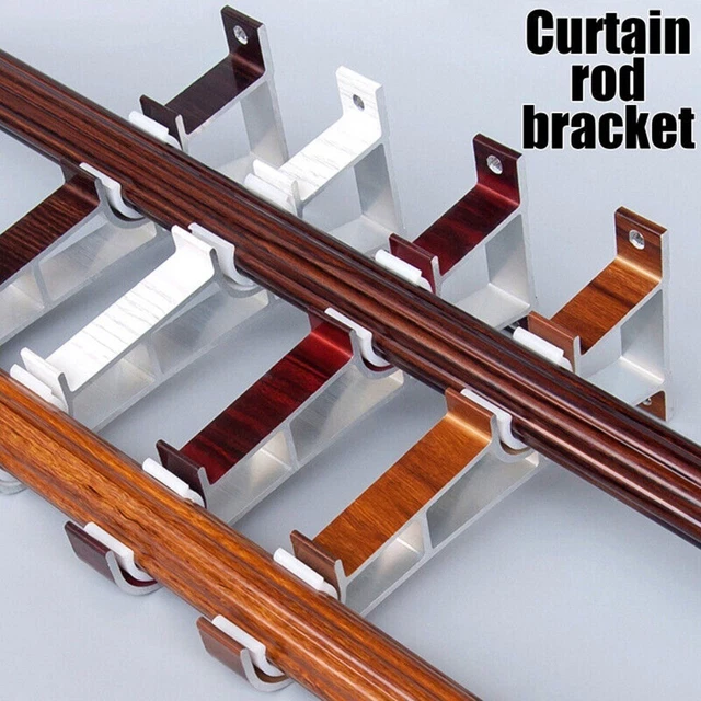 Metal Double Rod Bracket Window Hardware Holder Double Curtain Rod Bracket