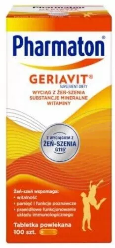 GERIAVIT PHARMATON 30/100/200 comprimés Vitamines Minéraux Ginseng Immunité