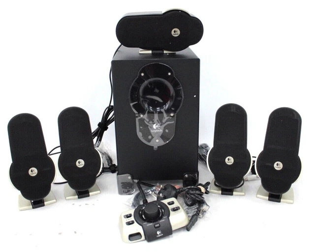 LOGITECH 5.1 HOME Speaker System G51 in Black/Gold 450mA surround sound