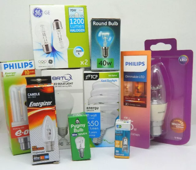 Glühbirnen dimmbar,einschraubbar, Bajonett, Halogen, Zwerg, Energiespar, 40 55 70