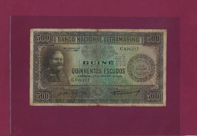 Portugal Portuguese Guinea  500 Escudos 1964 P- 42 Fine