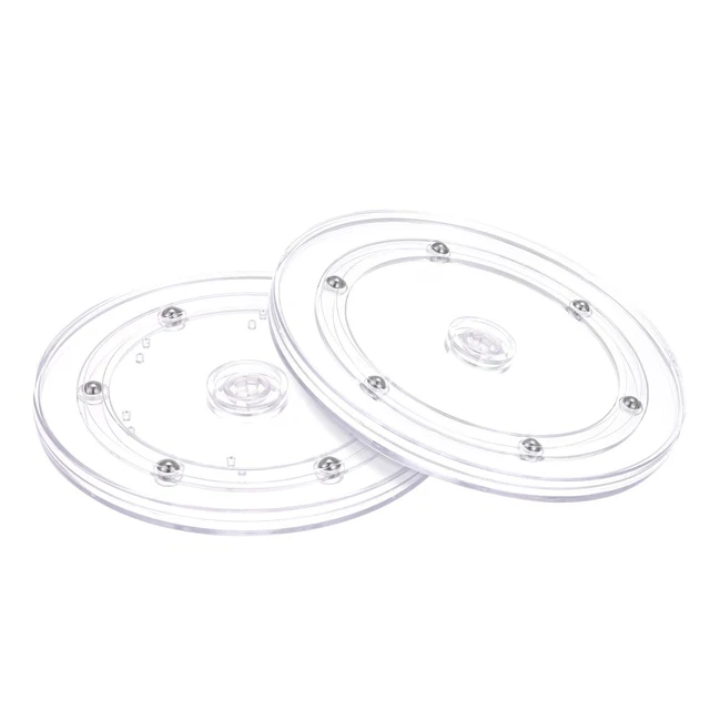 6" Giratorio Soporte con Bola Rodamientos Lazy Susan Base, Transparente 2pzs