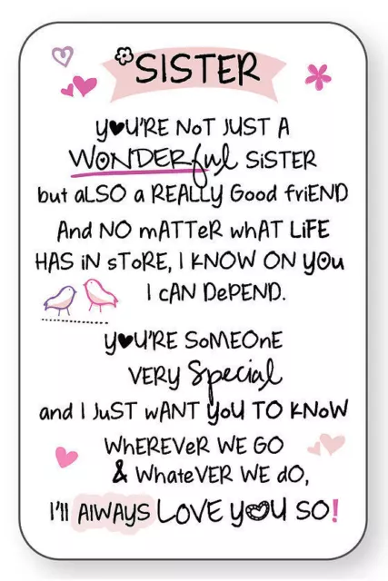 Best Friend Sentimental Quote Keepsake Metal Wallet Card Gift for Him BFF  Gift for Her 