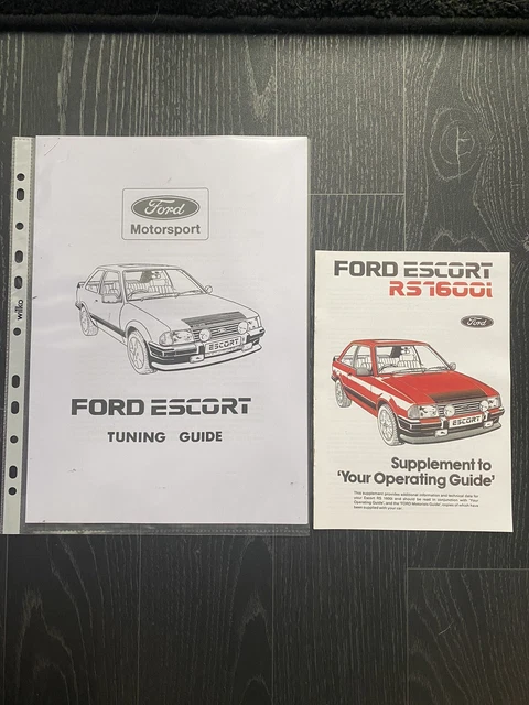 Ford Style Guide RARE FORD ESCORT Mk3 Rs1600i Motorsport Tuning Guide Owners Manual ...
