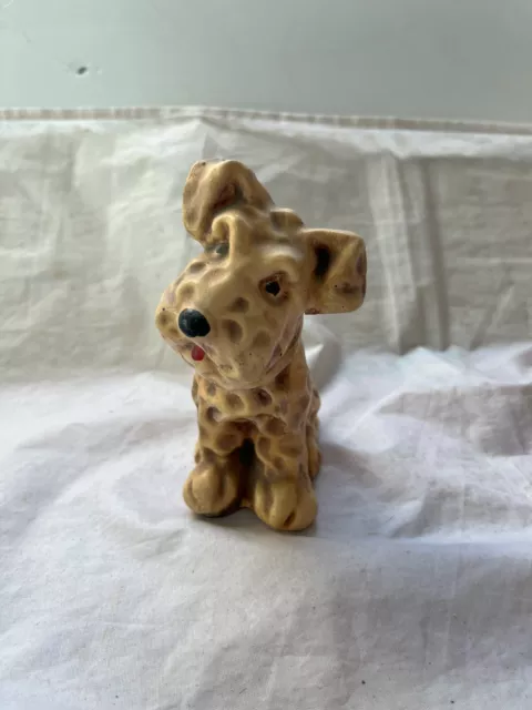 Homemade-Like Terrier Clay Figurine Piece