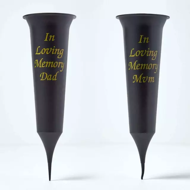 In Loving Memory Flower Vase With Flute Spike Grave Vase for Flowers Mum Dad