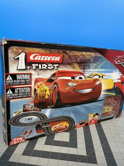 Carrera First Disney Pixar Cars 3 Slot Car Race Track McQueen & Dinoco...
