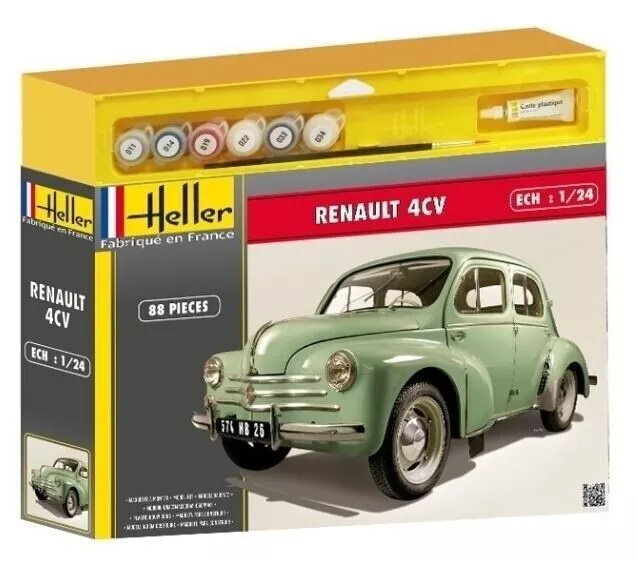 Heller 1:24 Modèle Kit Ensemble Cadeau - Renault 4 Cv HEL56762