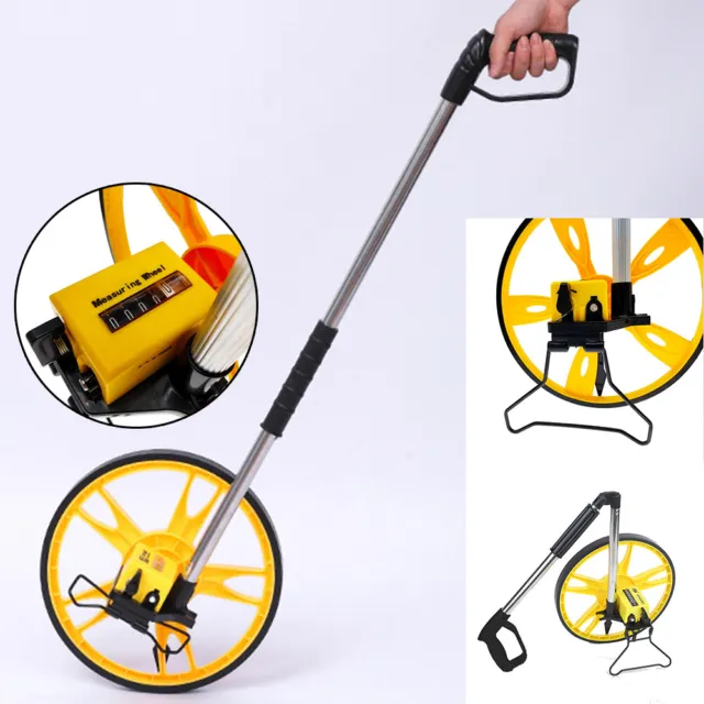 Distance Measuring Wheel Foldable in Bag Surveyors Builders Road Land with Stand