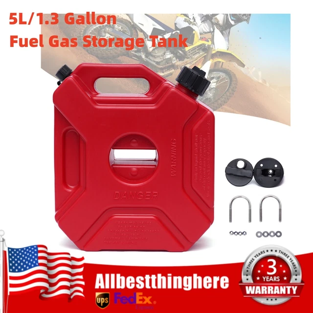 PORTABLE 1.3 GALLON Gas Can Fuel Tank Container Spare Storage for ATV