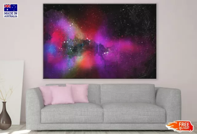 Pink Red & Blue Abstract Design Wall Canvas Home Decor Australian Made Quality