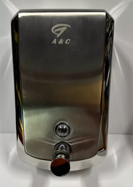 A&C Liquid hand soap dispenser stainless steel 1000ml capacity NEW