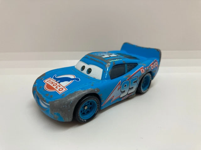 FIGURINE Cars Flash McQueen Lightning 95 Dinoco Bleu DISNEY PIXAR VOITURE JOUET