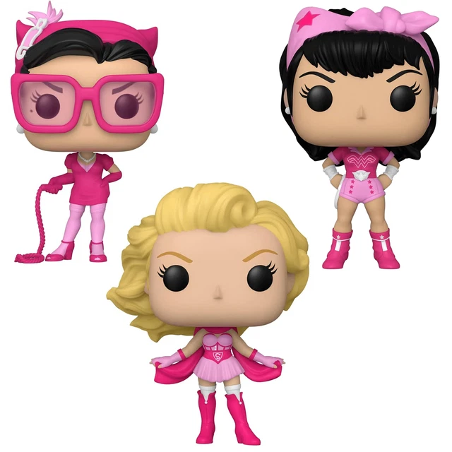 Funko Pop Lotto Pacchetto Di 3 Dc Seno Cancro Sensibilizzazione - Il Collezione