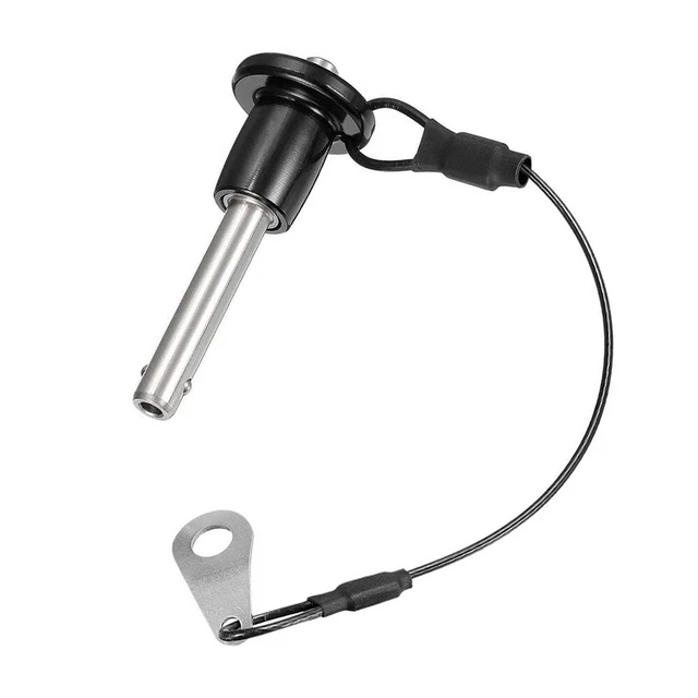 thumbnail image 2 of T-Handle Locking Pin, 304 Stainless Steel, Push-Button Quick Release With Safety Rope (3/8" X 2-11/64") 2 of 12