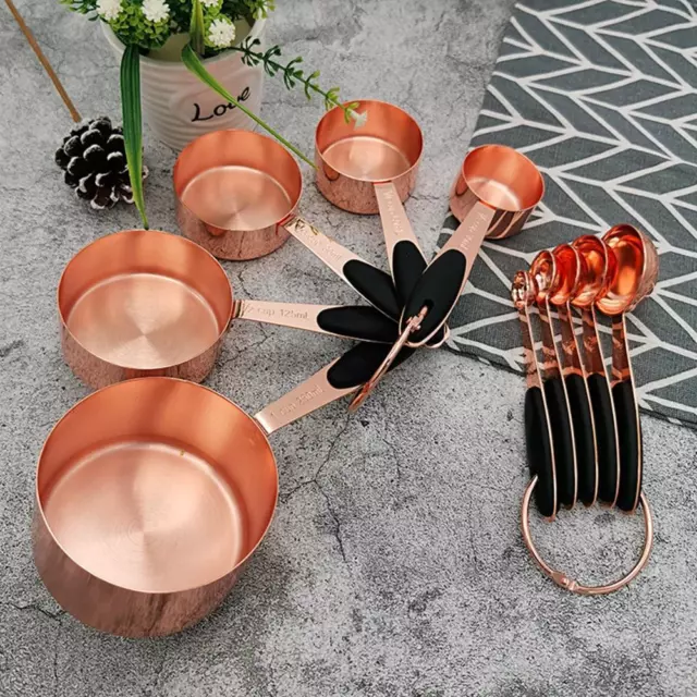 Steel Rose Gold Measuring Spoons Set Baking Tool Sugar Scoop Measuring Cups