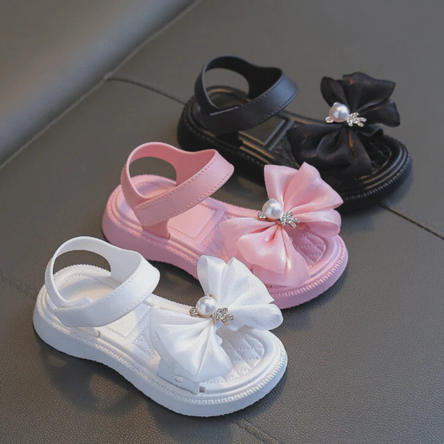 Kids  Girls Bow Flat Sandals Summer Toddler Baby Holiday Princess Shoes Size