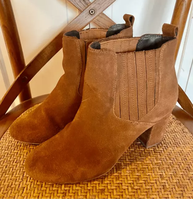 Steve Madden Gasto rust suede square toe booties size 10 2