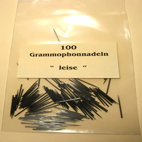 100 Grammophonnadeln Leise, Schellack Nadeln 78 RPM Gramophone Needles soft Tone