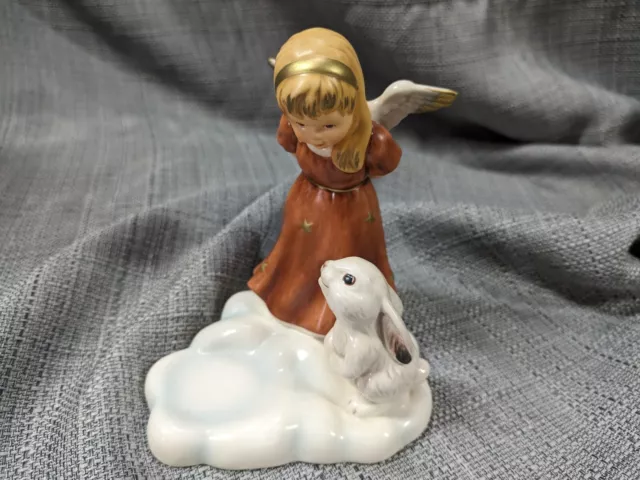 Angel Bunny Rabbit Candle Votive Holder Figurine Goebel 4H-173 Girl