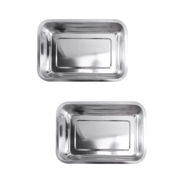 2 Pc Rostfreier Stahl Abfallbehälter Für Haustiere Snack-Tabletts Hasenzubehör