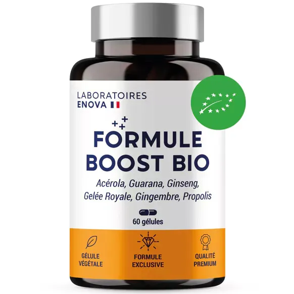 FORMULE BOOST BIO | 4G : Ginseng, Gelée royale, Guarana, Gingembre + Acérola