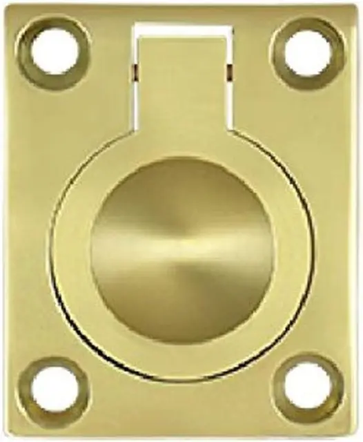 FRP175U3 1 3/4-Inch X 1 3/8-Inch Solid Brass Flush Ring Pull